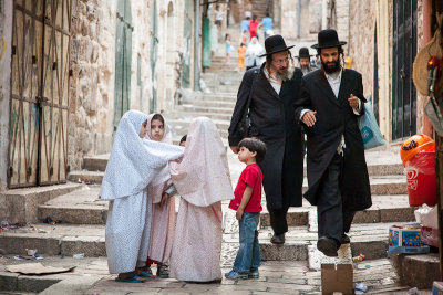 Muslim children Jewish men - Jerusalem