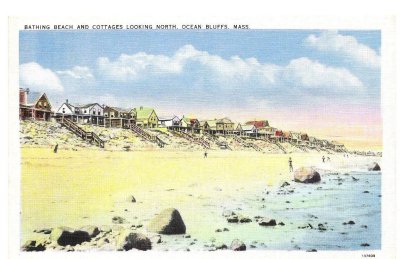Ocean Bluff Bathing Beach - Postmark 1939