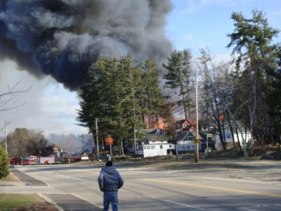 Another view of the Alton Bay fire on 4/12/09    Photo by Slickcraft