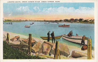 Lobstah Boats, Green Harbor River - Postmark 1932
