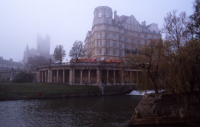 Abbey in the mist