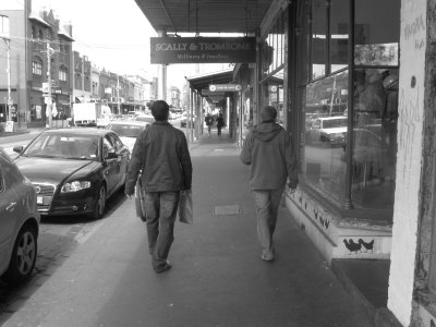 Walking down Brusnwick Street