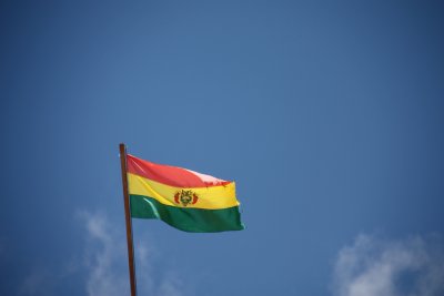 Bolivian Flag in Isla Pescado
