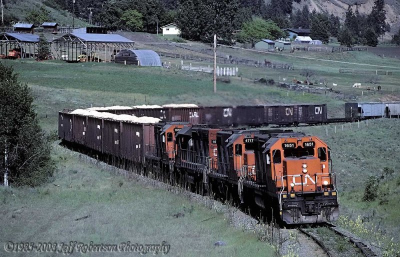 CNR 1651 north approaching OKeefe, BC