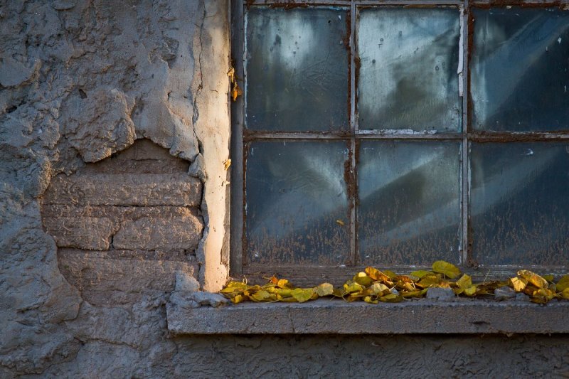 Abandoned adobe house