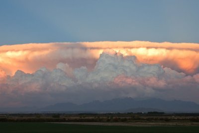 Stormy skies at sunset