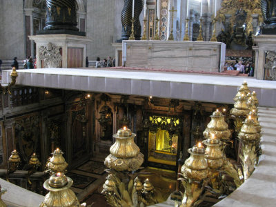 Bones of St Peters under main altar
