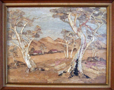Australian scene made of bark