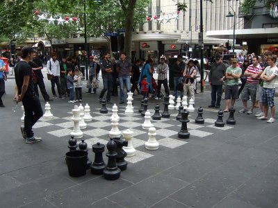 A game of chess on Swanston walk.
