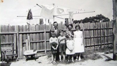 Bernard Bosmans arrival in Oz in 1954 under the Hills clothes line with the Leferink family