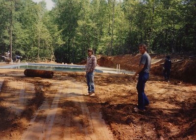 Building the pool at Bell Acres late 1980's