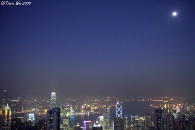 Full moon over Hong Kong