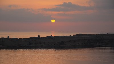 Dawning over the Big Harbour of La Valletta