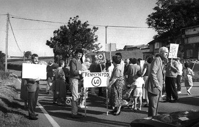 Protest yn Mhenmynydd Meh 1992.