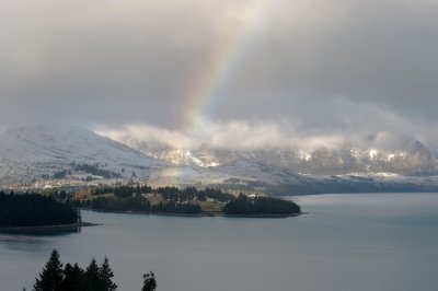 The Remarkables behind clouds