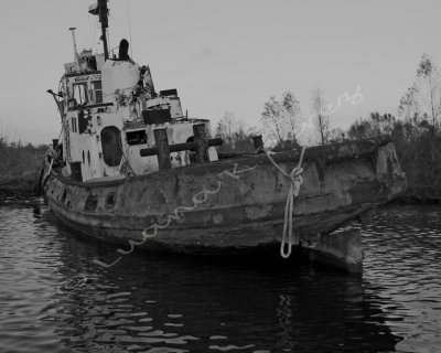 Katrina Ghost Boat Black and White