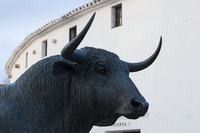 Statue of bull outside Plaza de Toros
