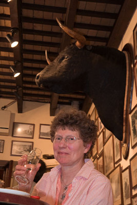 Drinking manzanilla in a bullfighting-themed tapas bar