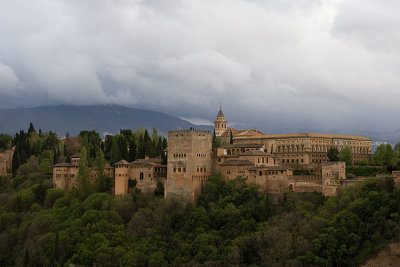 Rain clouds lift over the Alhambra