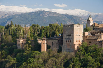 Nasrid Palaces of Alhambra from Mirador San Nicolás