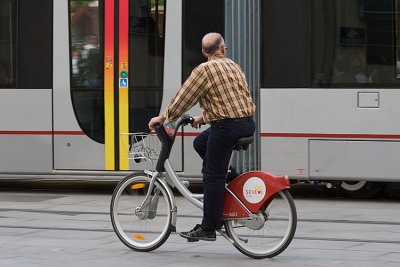 Rental bike and tram