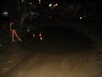 Aneira trying the pool the next night... I'm sure that toe will grow back.... uh....