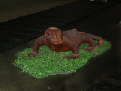 Komodo dragon at the airport, welcoming guests