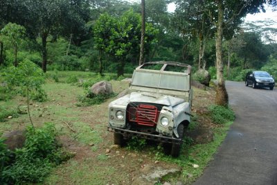 Taman Safari Indonesia - A rare wrecked Land Rover