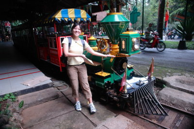 Taman Safari Indonesia - Aneira and her train, she is an Engineer after all  :-)