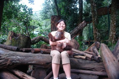 Taman Safari Indonesia - An orang and her Orangutan :-)