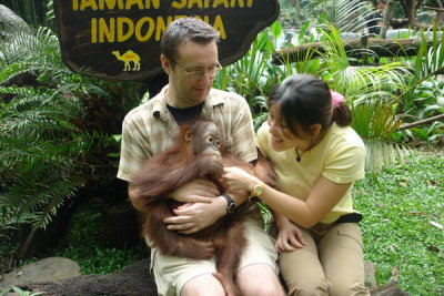 Taman Safari Indonesia - There are 600+ photos of us with the orangutan... so these are just a few...