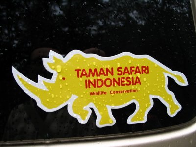 Taman Safari Indonesia - if you drive, beware, you will get stickered