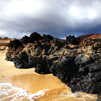 Lava rocks on beach