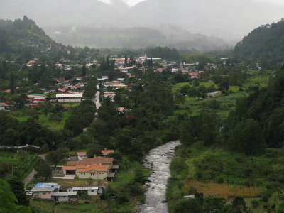 Looking up the valley to the town of Boquete