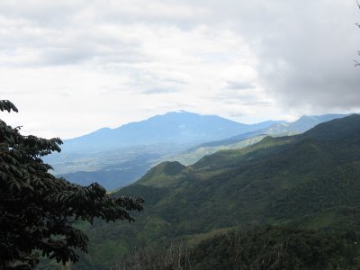 A rare view of Volcan Baru, the highest peak in Panama, and the only volcano.  Boquete is nestled at the foot.