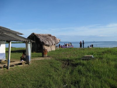 The busy port of call- we quickly loaded onto a boat headed to the islands of the Kuna people