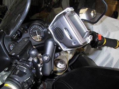 Garmin C550 GPS Mounting on motorcycle