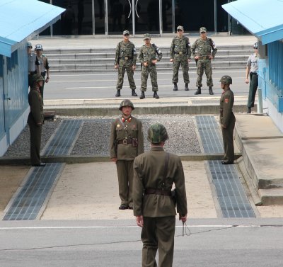 The border between North and south Korea. Panmunjom. NORTH KOREA