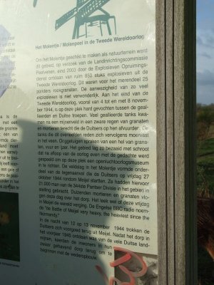 Dutch text on the sign describing the heavy fighting near Meijel