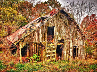 Collapsing Old Barn