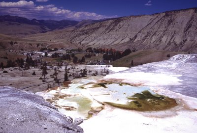 Yellowstone National Park:  Looking down on Fort Yellowstone from Mammoth Hot Springs