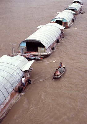 Rice Barges on the Chao Phrya River