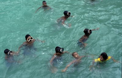 Sea Gypsy Children Dive For Coins At Rawai Beach