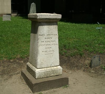 Paul Revere's Simple Headstone