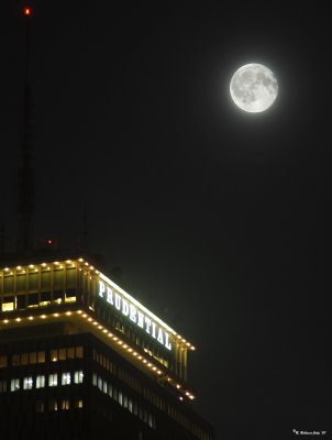 Full moon on the Prudential