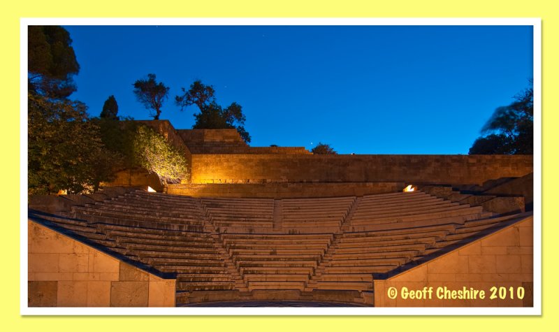 Amphitheatre at night, Rhodes Town