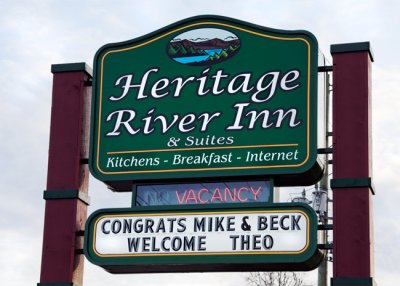 Welcome sign is out