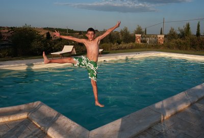 Mark at the Pool, Chiannace, Italy