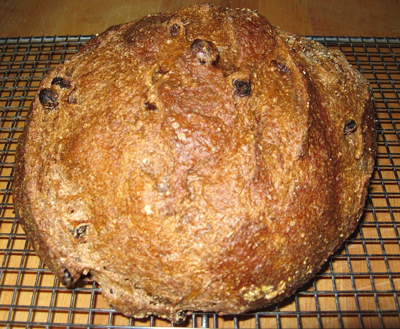 A loaf of Dark Pumpernickel Raisin Bread