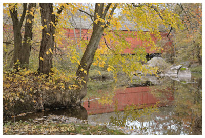 Autumn Reflections at Sheards Mill Covered  Bridge